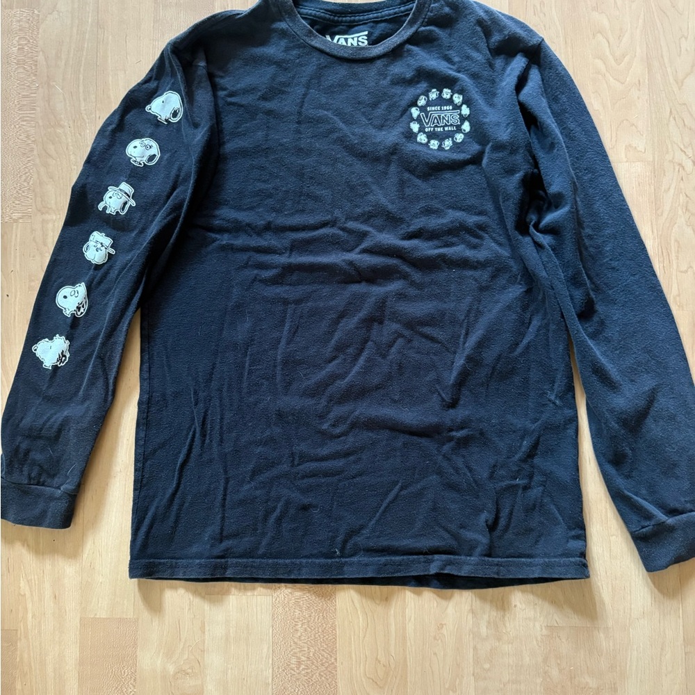 Vans x Peanuts Kids Black Graphic Long Sleeve Tee